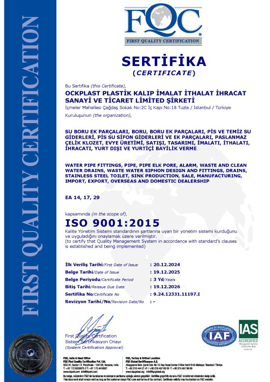 ISO 9001 Sertifikası